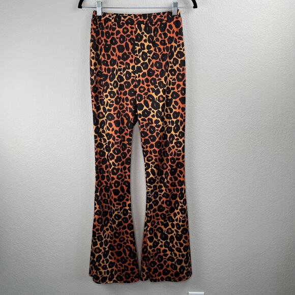 Wide Leg High Rise Leopard Cheetah Leggings Halloween Costume Adult Small/Medium - Picture 9 of 10